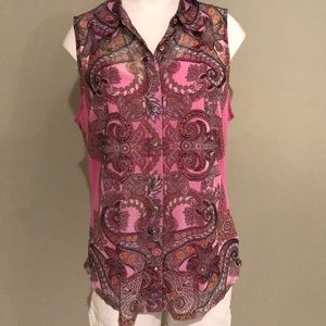 Sheer top with coordinating cami🌸🌸EUC